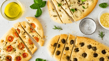 Les ingrédients de la focaccia au yaourt