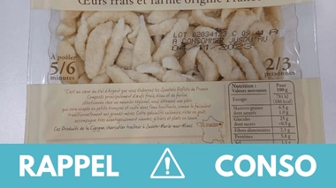 Rappel produit : Spaetzle vendus dans les magasins Carrefour