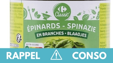 Rappel produit : épinards en branches Carrefour