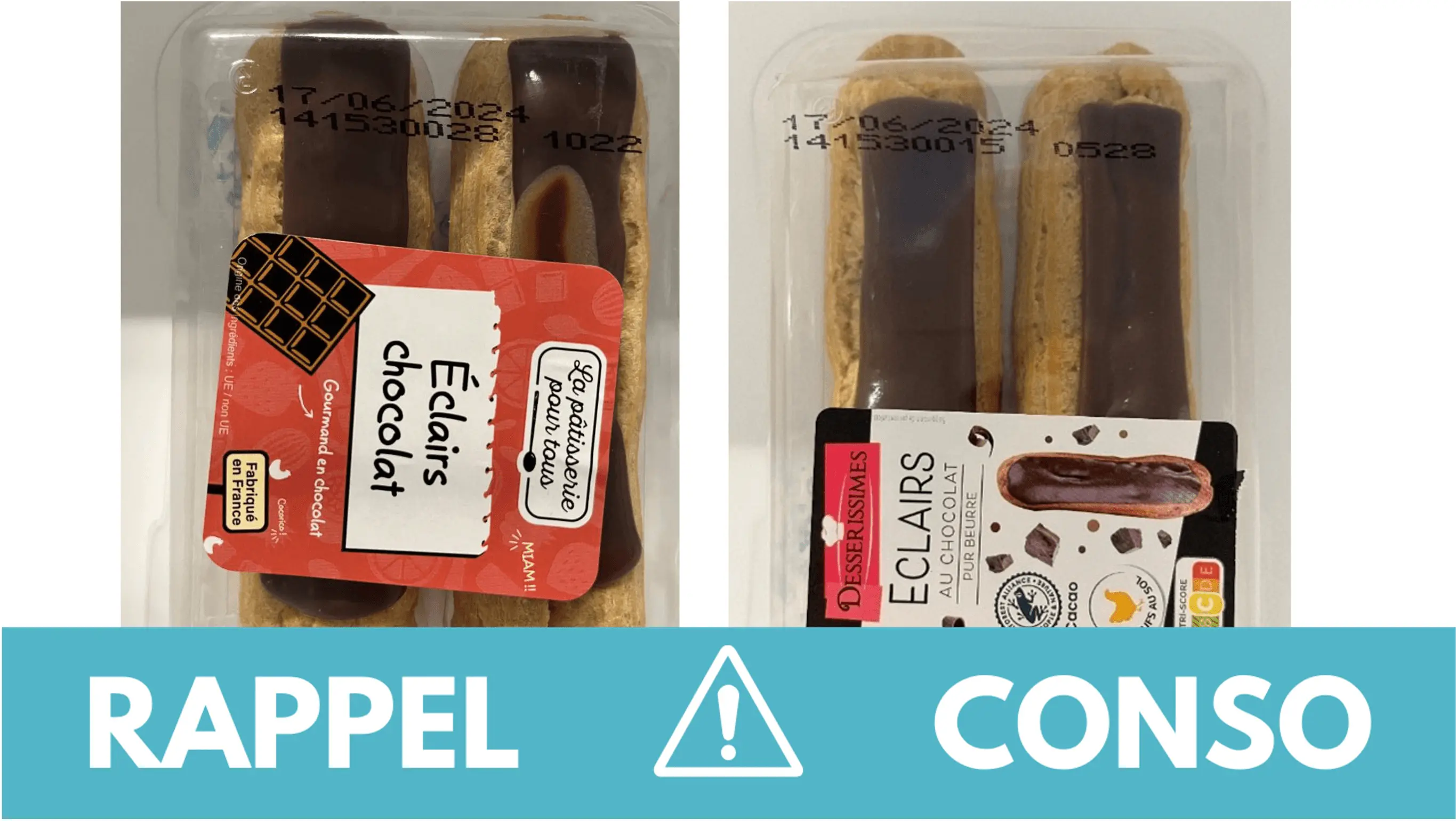 Rappel conso : éclairs au chocolat