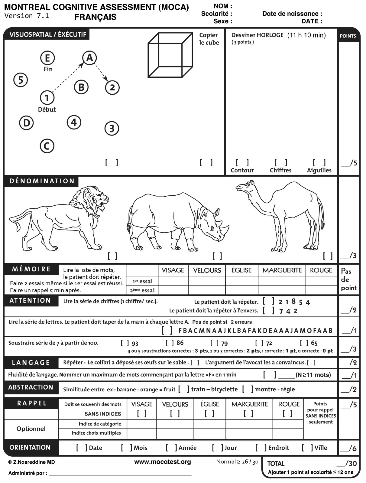 Le test MoCA repose sur des questions de concentration, d'attention ou encore de mémoire pour évaluer le degré de déclin cognitif du patient 