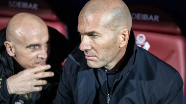 Zidane sur le banc du Real Madrid face à Eibar, le 9 novembre 2019, au Stade Municipal d'Ipurua (photo d'illustration)