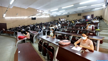 Des étudiants dans la faculté de médecine et de pharmacie de Marrakech 