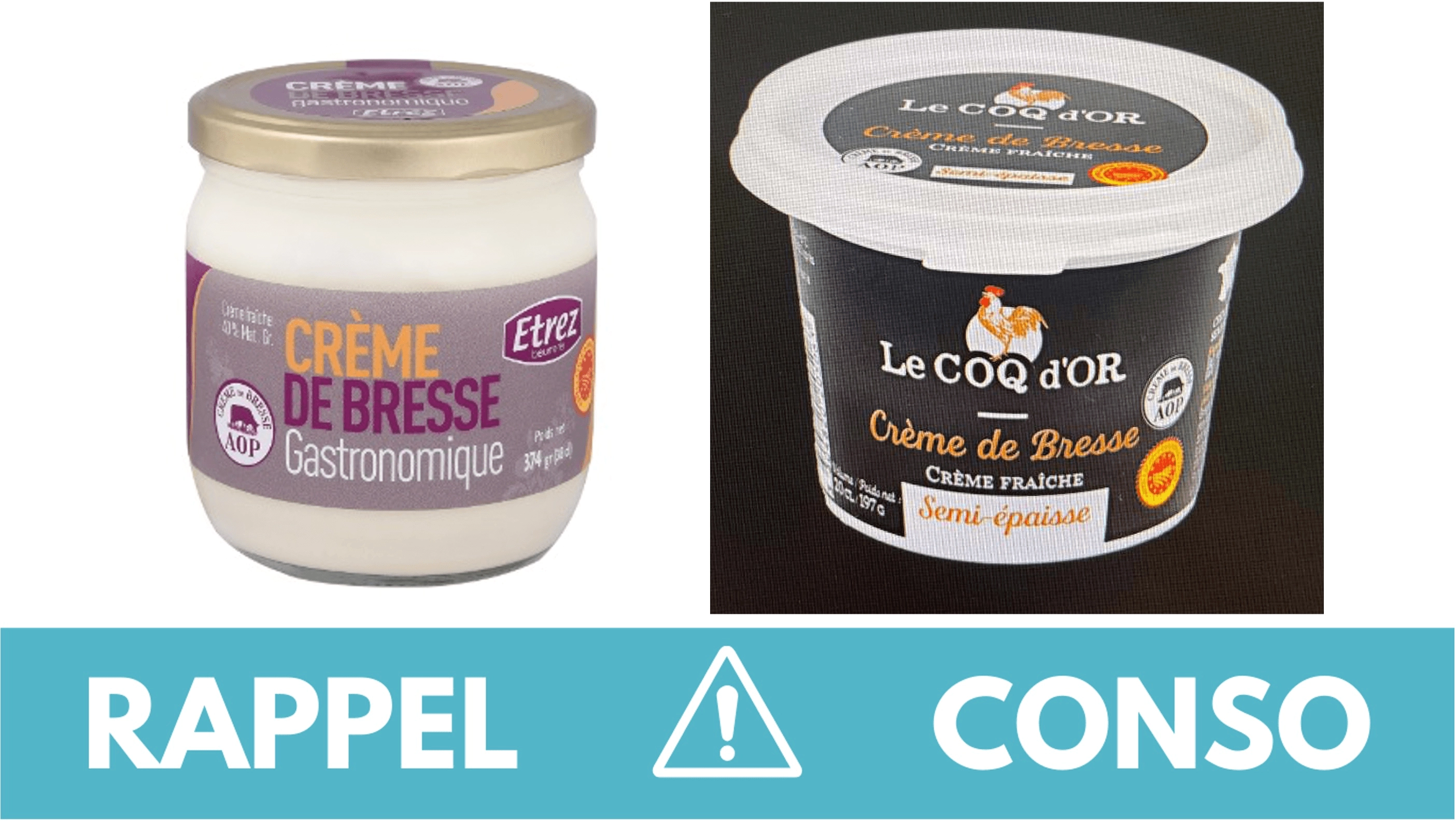 Rappel : crèmes fraîches semi-épaisses