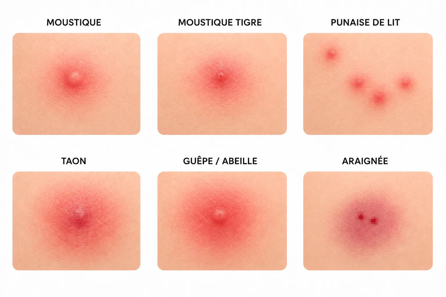 Les différentes piqures d'insectes